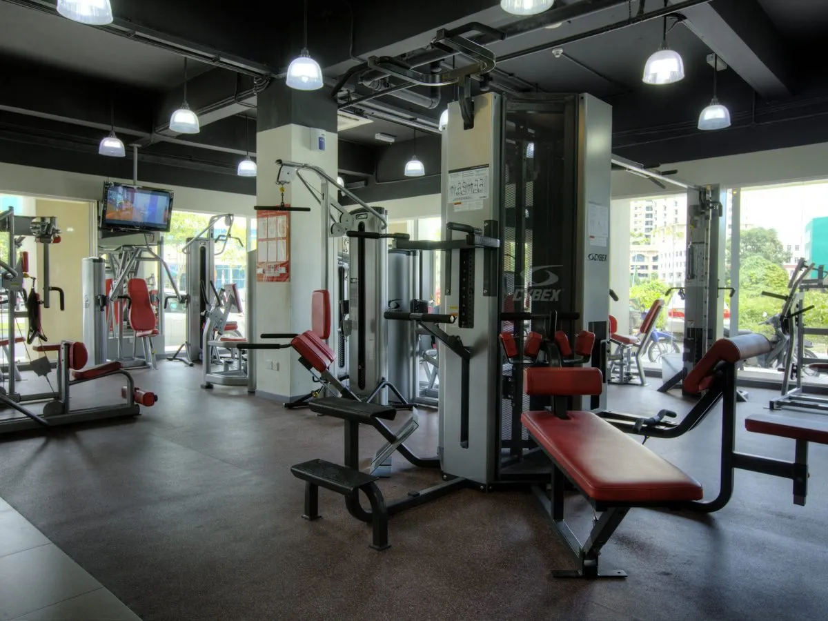 Machines with a view at Level Up Fitness Petanak