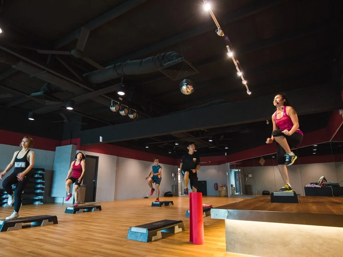 Two studios for classes at Level Up Fitness City Mall