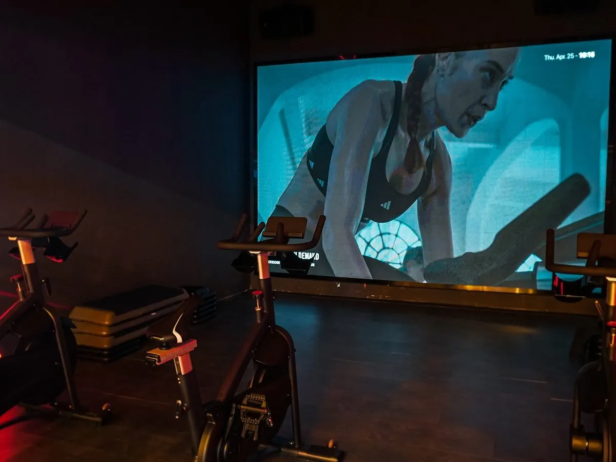 Virtual cycling studio at Level Up Fitness Xpress Tebrau